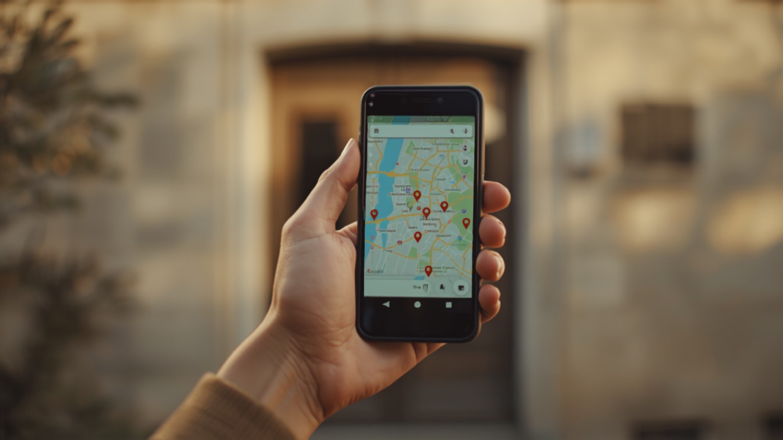 Recherche Google d'un commerce local sur smartphone à Moissac dans le Tarn-et-Garonne